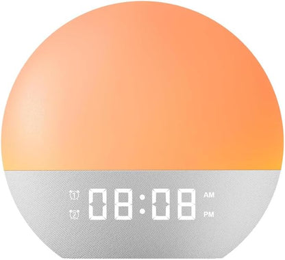 Smart Sunrise Alarm Clock with LED Color Changing Light, Digital Display, FM Radio, White Noise Machine, Natural Wake Up Light