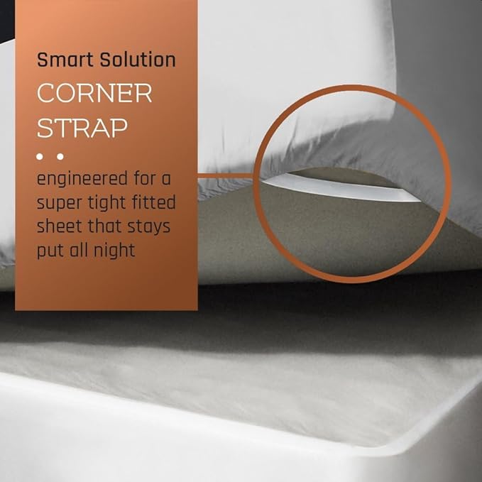 Empyrean King Fitted Sheet - Deep Pocket, Fits 14-16 Inch Mattress, Ultra Soft Microfiber, Fade & Wrinkle Resistant, Shrinkproof, Durable Sheet, Light Grey