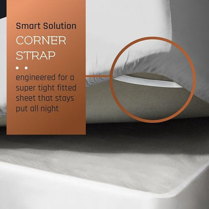Empyrean King Fitted Sheet - Deep Pocket, Fits 14-16 Inch Mattress, Ultra Soft Microfiber, Fade & Wrinkle Resistant, Shrinkproof, Durable Sheet, Light Grey
