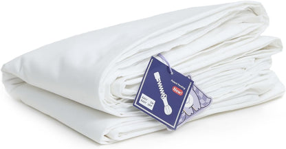 YnM Cotton 3-Side Zipper Duvet Cover for Weighted Blankets | Easy on, Easy Off White, 88"x104"