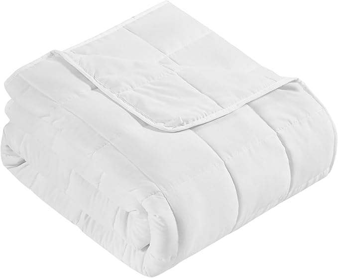 CuteKing Weighted Blanket for Adults: Weighted Blanket with Premium Glass Beads - Breathable Heavy Blanket for Comfort Sleep - Thick Blanket for Adult All Season (15lbs, 60"x80", White)