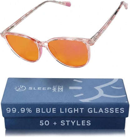 100% Blue Light Blocking Glasses - Better Sleep Anti Eye Strain Protection - Computer Gaming Women Men