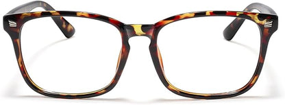 TIJN Blue Light Blocking Glasses for Women Men Clear Frame Square Nerd Eyeglasses Anti Blue Ray Computer Screen Glasses