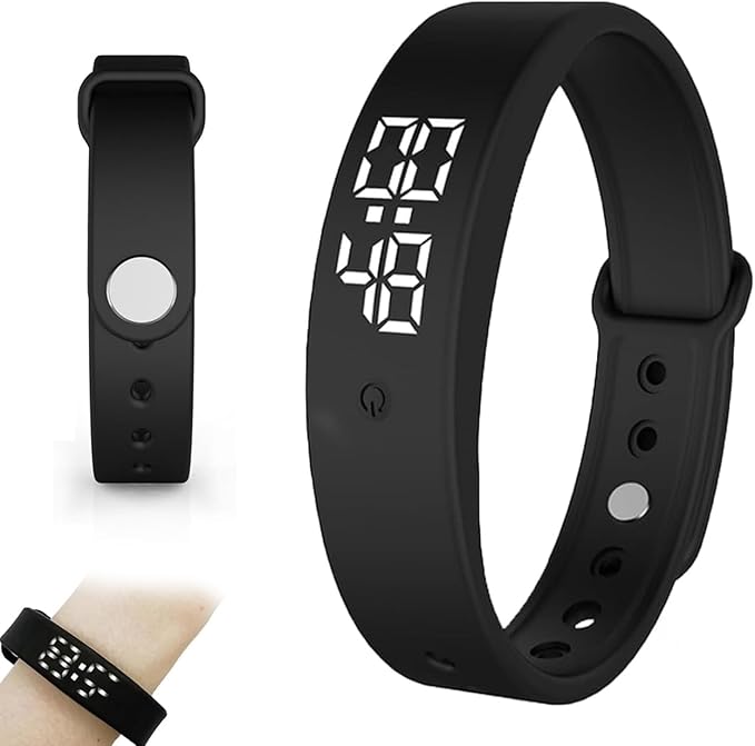 Vibrating Alarm Wristband Deaf People Watch Band Fit Sleeps Rise Silent Shock Clock Bracelet Bands for Heavy Sleepers Wearable Wrist Band That Won't Wake Partner Vibration Bed Shaker