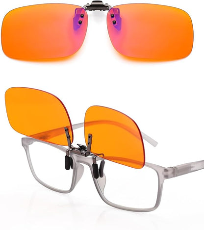 Blue Light Clip-On Glasses for Over-Eyeglasses | Anti-Fatigue Gaming & Computer Use | Lightweight & Universal Fit