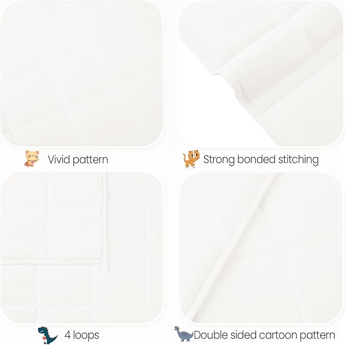 HOSUKKO Weighted Blanket - 3 lbs White Heavy Blanket - Breathable Blanket(36 * 48 inches, 3 lbs)