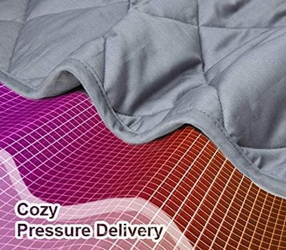ZZZhen Weighted Blanket - High Breathability - Grey, 60" 80"-15LBs - Premium Heavy Blankets - Calm Sleeping for Adult and Kids, Durable Quilts and Quality Construction…