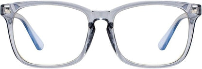 MAXJULI Blue Light Blocking Glasses,Computer Reading/Gaming/TV/Phones Glasses for Women Men(Transparent Blue)