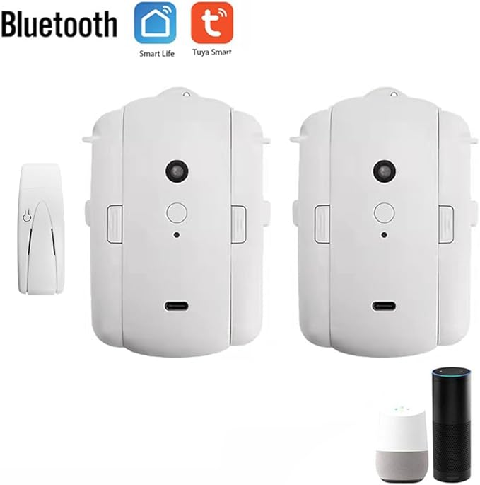 Tuya Smart WIFI Automatic Curtain Opener Track Curtains Switch Robot Remote Control for Alexa Home Single, White