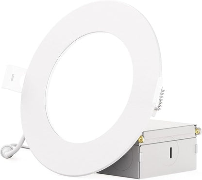 INFIBRITE 4 Inch 4000K Cool White 9W 750LM Thin LED Ceiling Light Kit, Dimmable, Wet Rated