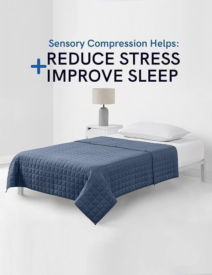 YnM Cooling Weighted Blanket for Adults, 20lbs Heavy Bed Throw for One Person of 190lbs, Perfect for Hot Sleepers or Warm Climates with Cooling Rayon/Glass Beads(60x80 Inches,Queen Bed, Blue Grey)