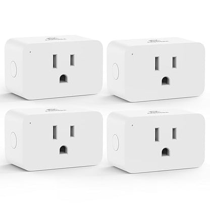 EIGHTREE Zigbee Smart Plug 15A, Energy Monitoring, 𝗭𝗶𝗴𝗯𝗲𝗲 𝗛𝘂𝗯 Required, ETL Certified, Smart Plugs That Compatible with Alexa & Home Assistant & SmartThings, 4 Packs