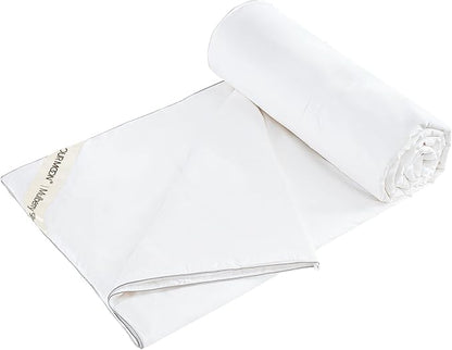 YOUR MOON Luxurious Summer/Spring Lightweight Mulberry Silk Comforter King Size,100% Natural Long Strand Silk Fill Duvet Blankets, Luxury Bedding Summer, Noiseless Cotton Shell (White)