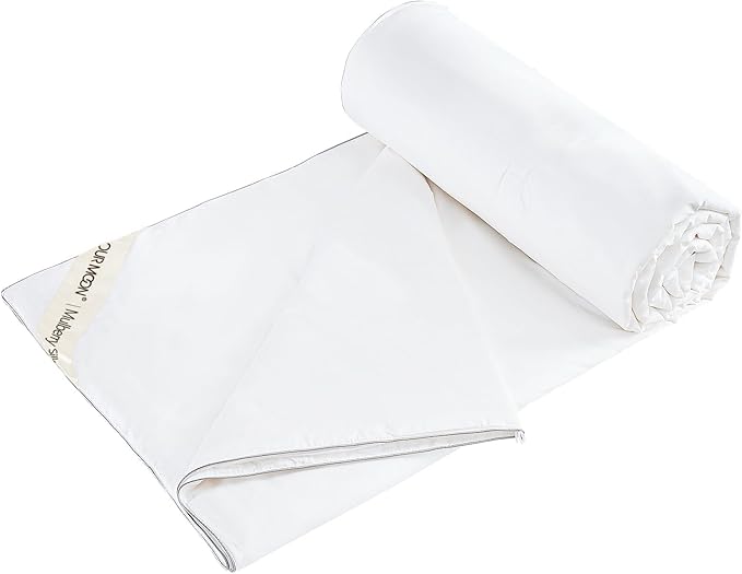 YOUR MOON Luxurious Summer/Spring Lightweight Mulberry Silk Comforter Twin Size,100% Natural Long Strand Silk Fill Duvet Blankets, Luxury Bedding Summer, Noiseless Cotton Shell (White)