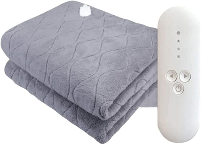HRTC Full Size Electric Blanket Soft Comfortable Electric Overblanket Dual Control Smart Timing Heating Blanket Machine Washable