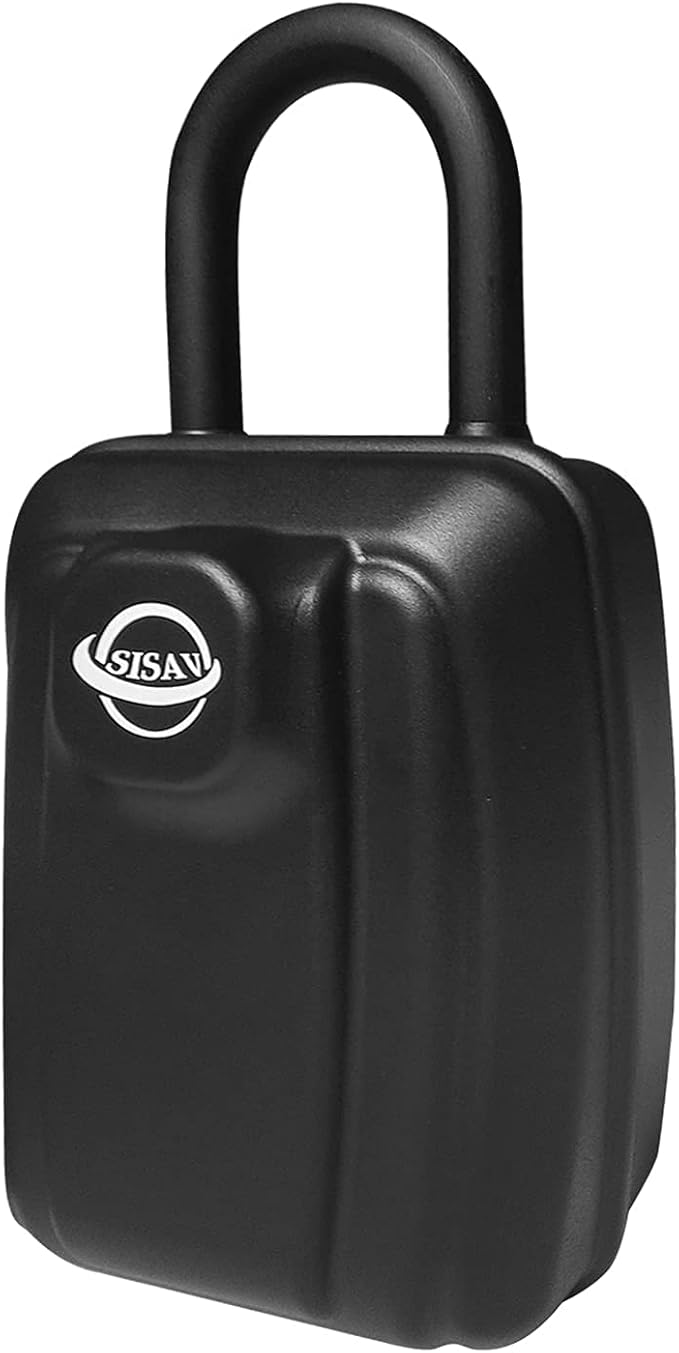 Push Button Lock Box,Outdoor Wall Mounted Key Storage Box with 10-Digit Keyboard Resettable Code,Protective Shell for Outside Weatherproof,Large Capacity,for Home,Outdoor,With Shackle