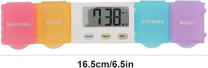 Automatic Pill Dispenser, Medicine Organizer with Timer Reminder Alarm, Portable Large Capacity Pill Organizer for Home, Office (4 Compartment (36x14x15cm/14.2x5.5x5.9in))