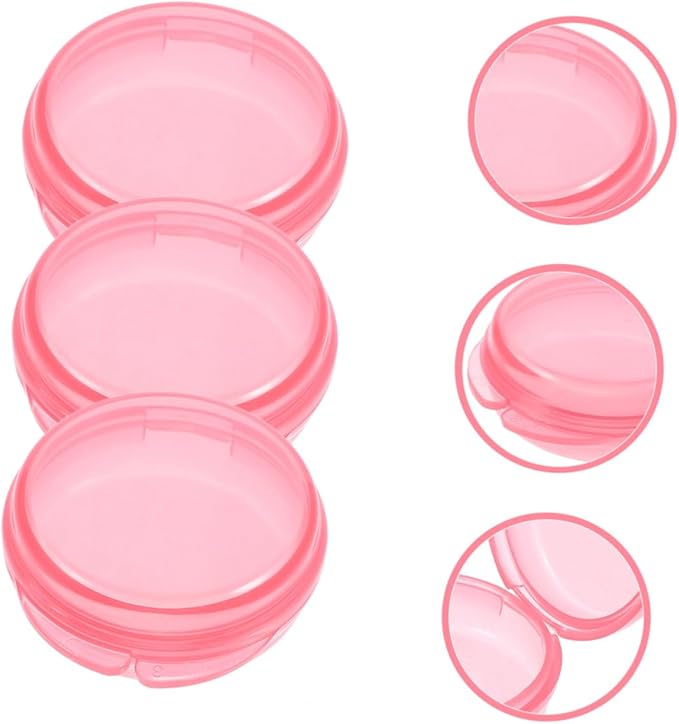 Baluue 3pcs Round Pill Organizer Portable Daily Medicine Dispenser for Travel Sealed Compartments for Vitamins and Medication for Home and Outdoor Use
