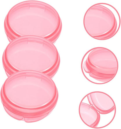 Baluue 3pcs Round Pill Organizer Portable Daily Medicine Dispenser for Travel Sealed Compartments for Vitamins and Medication for Home and Outdoor Use