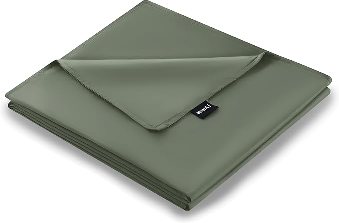 ZonLi 48"x72" New Green Duvet Cover, Oeko-texCertified 100% Cotton, Twin Size RemovableDuvet Cover for Weighted Blanket
