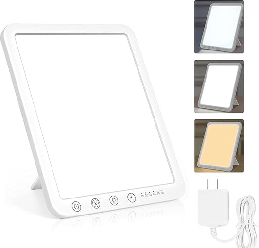 Light Therapy Lamp - 15,000 Lux UV-Free Therapy Light with 3 Color Temperatures and 6 Timer Settings, Touch Control Happy Lamp for Home/Office Use to Lift Mood