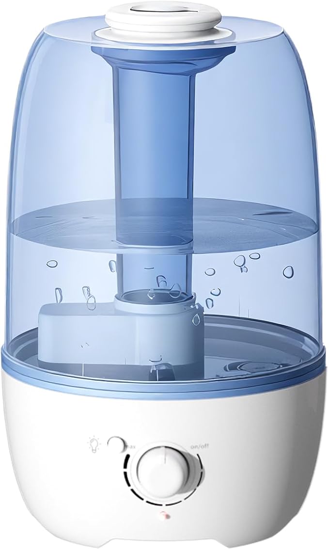 MEGAWISE Cool Mist Humidifier for Kid bedroom with 3.2L Large Capacity, No leakage Design Fine Mist Output Auto Shutoff, Essential Oil Safe Tank (White)