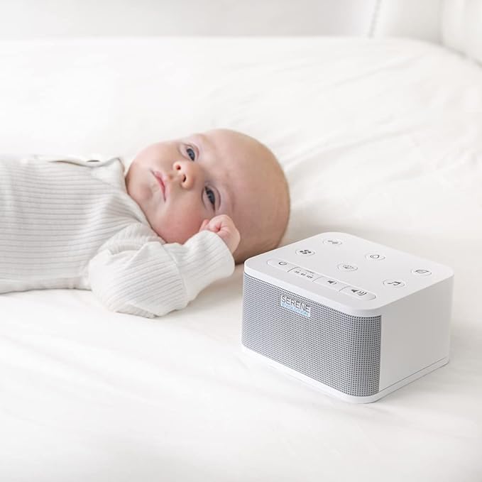 Serene Evolution 30 Sound White Noise Machine - Sleep Machine for Adults, Baby With Rain, Ocean, Pink Noise - Brown