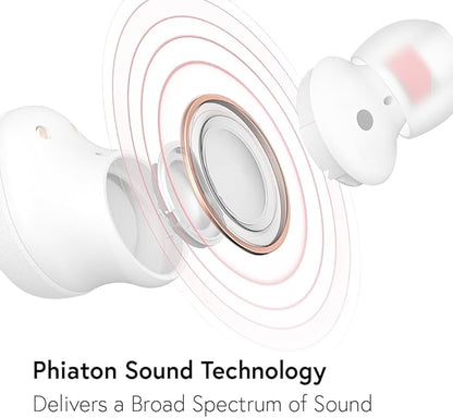 Phiaton Bonobuds Plus Digital Hybrid Active Noise Cancelling True Wireless Earbuds with Qualcomm Snapdragon Sound (Space Black)