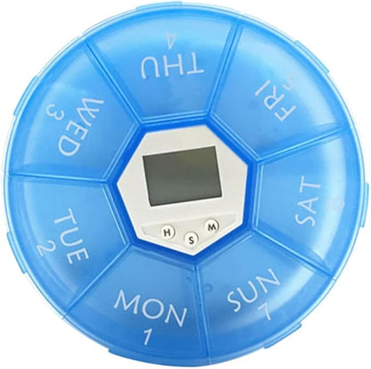 Vaguelly Compartment Pill Dispenser Alarm Clock Portable Medication Organizer for Daily Reminders Electronic Medicine Chest for Patients