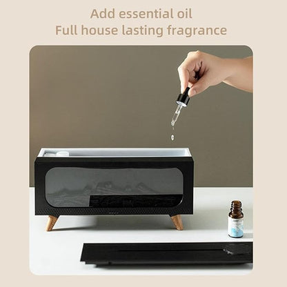 Fireplace Flame Air Diffuser Humidifier,7 Colors Aromatherapy Essential Oil Diffuser, Ultrasonic Cool Mist Humidifier with Remote,2 Gears Timer Shutdown,Can Connect to Water Bottle for Home Yoga (a1)