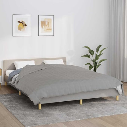 vidaXL Weighted Blanket Large - Gray Fabric Blanket – Comfortable Pressure Interior - Non-Toxic Odorless Glass Beads Filling