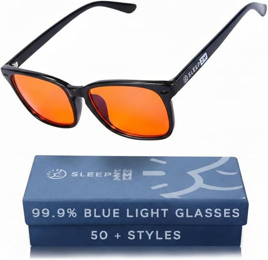 100% Blue Light Blocking Glasses - Better Sleep Anti Eye Strain Protection - Computer Gaming Women Men