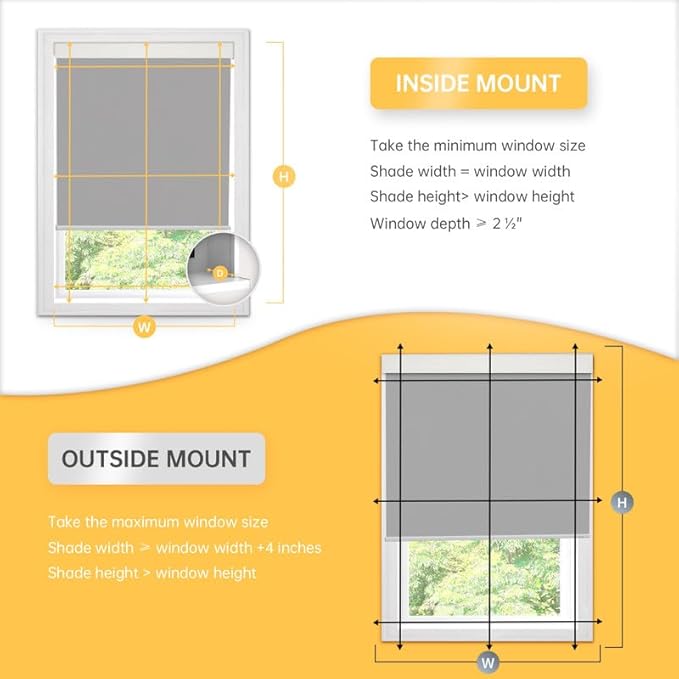 Motorized Blinds with Remote, Blackout Cooling Automatic Shades with Solar Panel Cordless Smart Blinds for Windows, Custom Electric Blinds Horizontal Roller Shades,Gray,33¾" W X 72" H