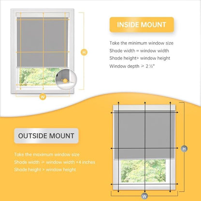 Motorized Blinds with Remote, Blackout Cooling Automatic Shades with Solar Panel Cordless Smart Blinds for Windows, Custom Electric Blinds Horizontal Roller Shades,Gray,33¾" W X 72" H