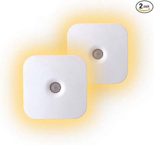 emagine A Sleep Aid LED Motion Sensor Portable Rechargeable Night Light Motion Activated Auto Sensor, Promotes melatonin Production and Healthy Sleep, ON-Off-Auto-Brightness Toggle, 2-Pack (Amber)