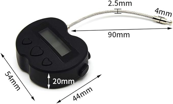 Time Lock LCD Display Time Lock Multi-Function Electronic Timer, USB Rechargeable Timer Padlock (Black)