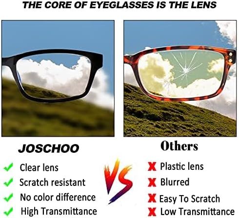 JOSCHOO Computer Reading Glasses for Women and Men 6 Pack Blue Light Blocking Spring Hinge Readers