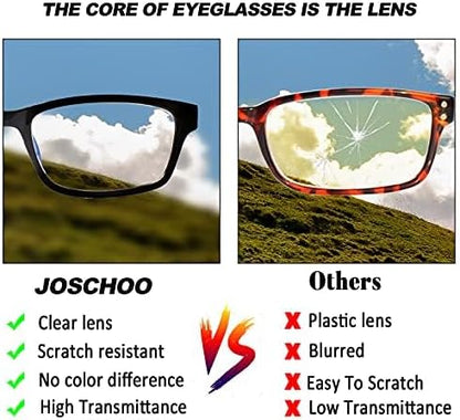 JOSCHOO Computer Reading Glasses for Women and Men 6 Pack Blue Light Blocking Spring Hinge Readers