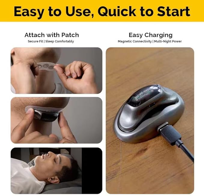 YA4600 Upgraded Smart Throat Anti Snoring Device, Snore Stopper Effective Snoring Solutions Snore Reduction Sleep Aids with APP Records and Analyzes Sleep Datas