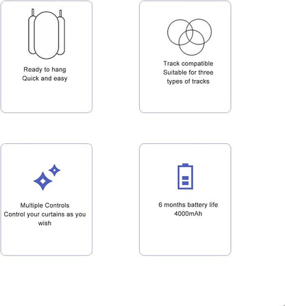 Smart Curtain Opener, BT Remote Control Automatic Curtain Opener Robot, Electric Curtain Motor Compatible Timer Light Sensor Percentage Control Quiet Mode Simple Installation