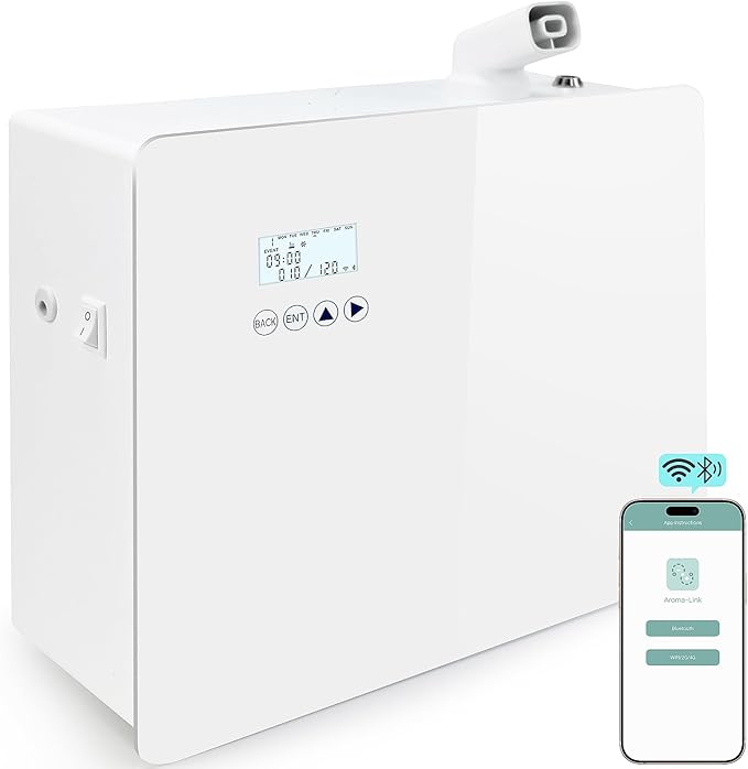 2026 𝐔𝐩𝐠𝐫𝐚𝐝𝐞𝐝 𝟓𝟎𝟎𝟎 𝐒𝐪.𝐅𝐭 1000ml Capacity HVAC Waterlesss Essential Oil Diffuser with Wi-Fi Control, Whole House Smart Scent Air Machine, Cold Air Tech for Whole Home, Hotel, Party