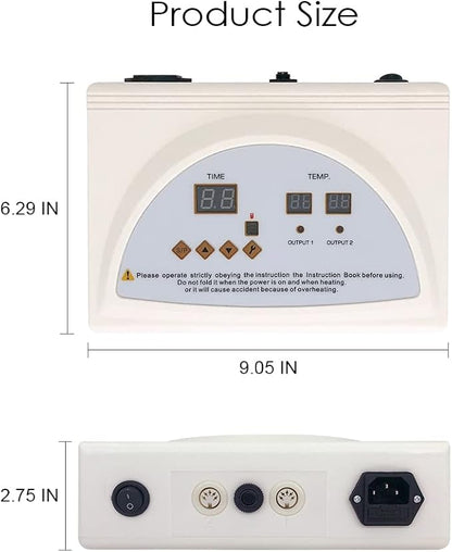 Infrared Sauna Blanket Controller, Digital Heat 2 Zone Sauna with Remote Control, Professional Detox Anti Ageing Beauty Machine, Sauna Blanket Replacement Parts (NOT Included Blankets)