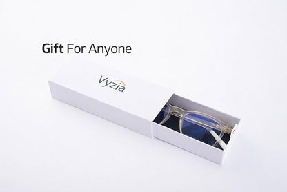 Vyzia Blue Light Blocking Glasses for Women and Men - Anti-Glare Eye Protection Eyewear, Reduces Eyestrain and UV Glare - Lightweight, Stylish, Comfortable for Day and Night Use
