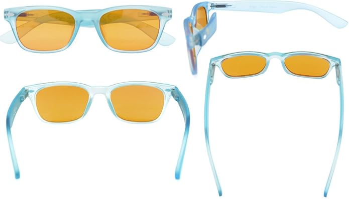 Eyekepper Blue Light Blocking Eyeglasses Sleep Glasses Prevent Eye Strain Game Eyewear Dark Orange Lenses