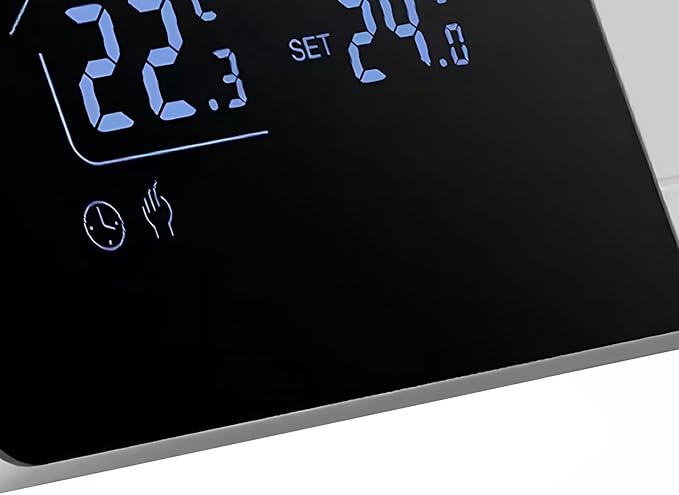 Smart Home Thermostat – WiFi Heat and Cooling Controller, Voice and App Operated, Touch Panel Display | TemperaturesRegulator for Indoor Living, Bedroom, Bathroom, Room Climate Control, Energy Saving