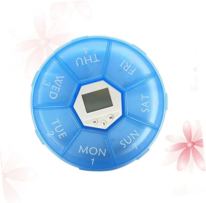 Compartments Alarm Clock Pill Dispenser for Daily Medication Portable Pill Storage Organizer Reminder Function Convenient Medicine Chest for Patients