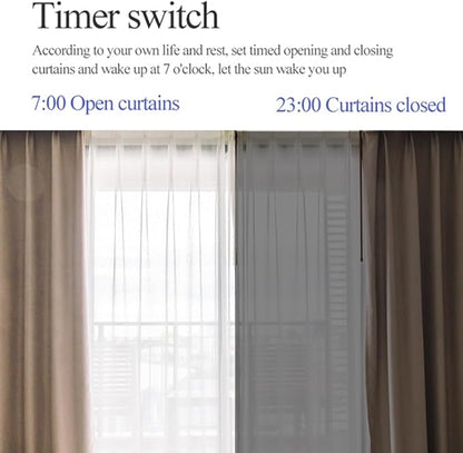 Smart Automatic Curtain Opener - Remote Controled by App/Timer/Voice,Upgraded High-Performance Motor, Automatic Light Sensor, Add Gateways, For Google Alexa, No Remote (Only for Roman Rod)