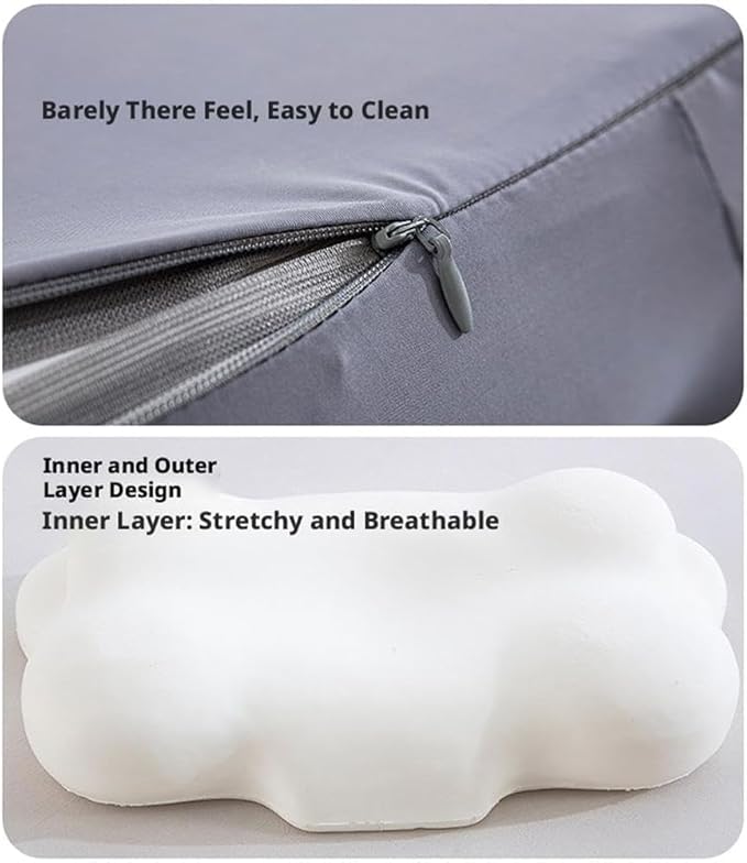 Cloud Pillow - Ergonomic Memory Foam Pillows, for Side, Back, and Stomach Sleepers, Adjustable Memory Foam with Breathable Cover for Optimal Comfort (White)