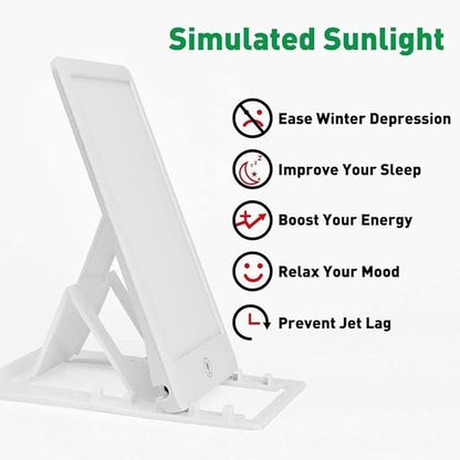 Light Therapy Lamp, UV-Free 10000 Lux LED Bright White Therapy Light, Touch Control with Adjustable Brightness Levels, Timer Function