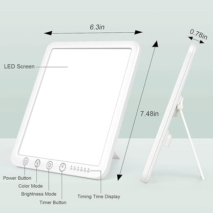 Light Therapy Lamp, 15000 Lx Sun Lamp,3 Color Temperature, 5 Levels of Adjustable Brightness and Timer Function Light Lamp, Touch Control, Rotatable Stand, Memory Function, Home/Office Use